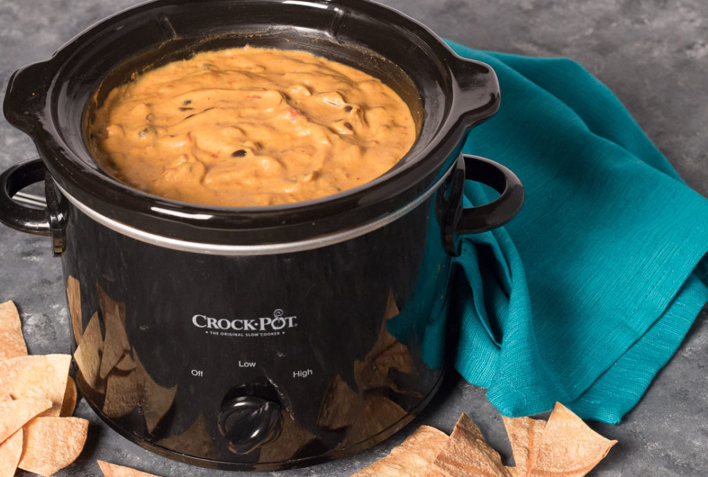 Crock Pot with Vegan Loaded Queso Dip