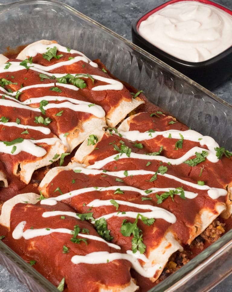 Quinoa and Black Bean Enchiladas A Plantiful Path