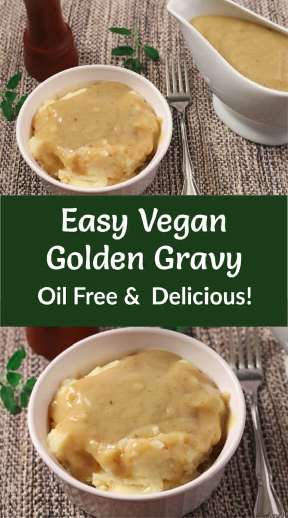 Pinterest Image for Easy Vegan Golden Gravy