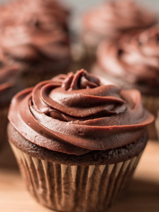 Closeup of Vegan Chocolate Cupcake