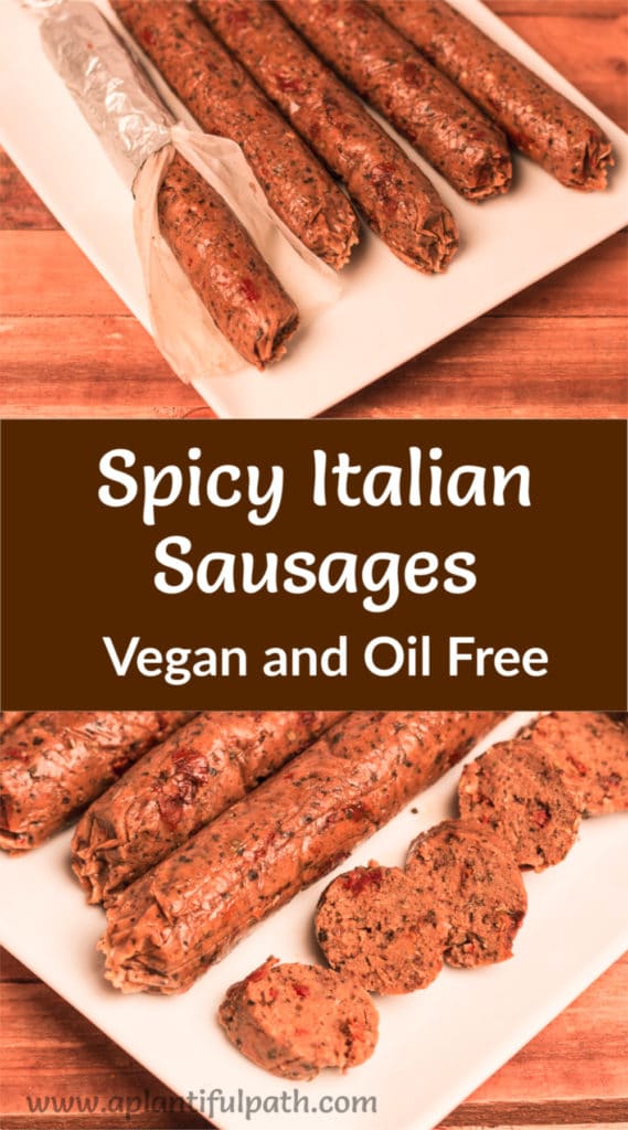Pinterest Image for Vegan Italian Sausages