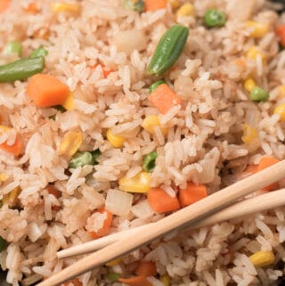 Closeup of vegan fried rice