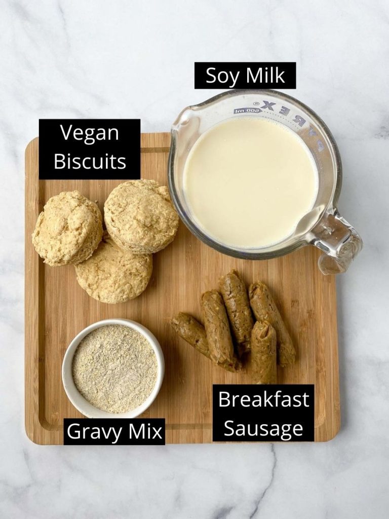 Ingredients for vegan biscuits and gravy