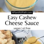 Pinterest Image for Cashew Cheese Sauce