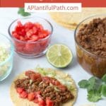 Pinterest image for lentil walnut taco meat