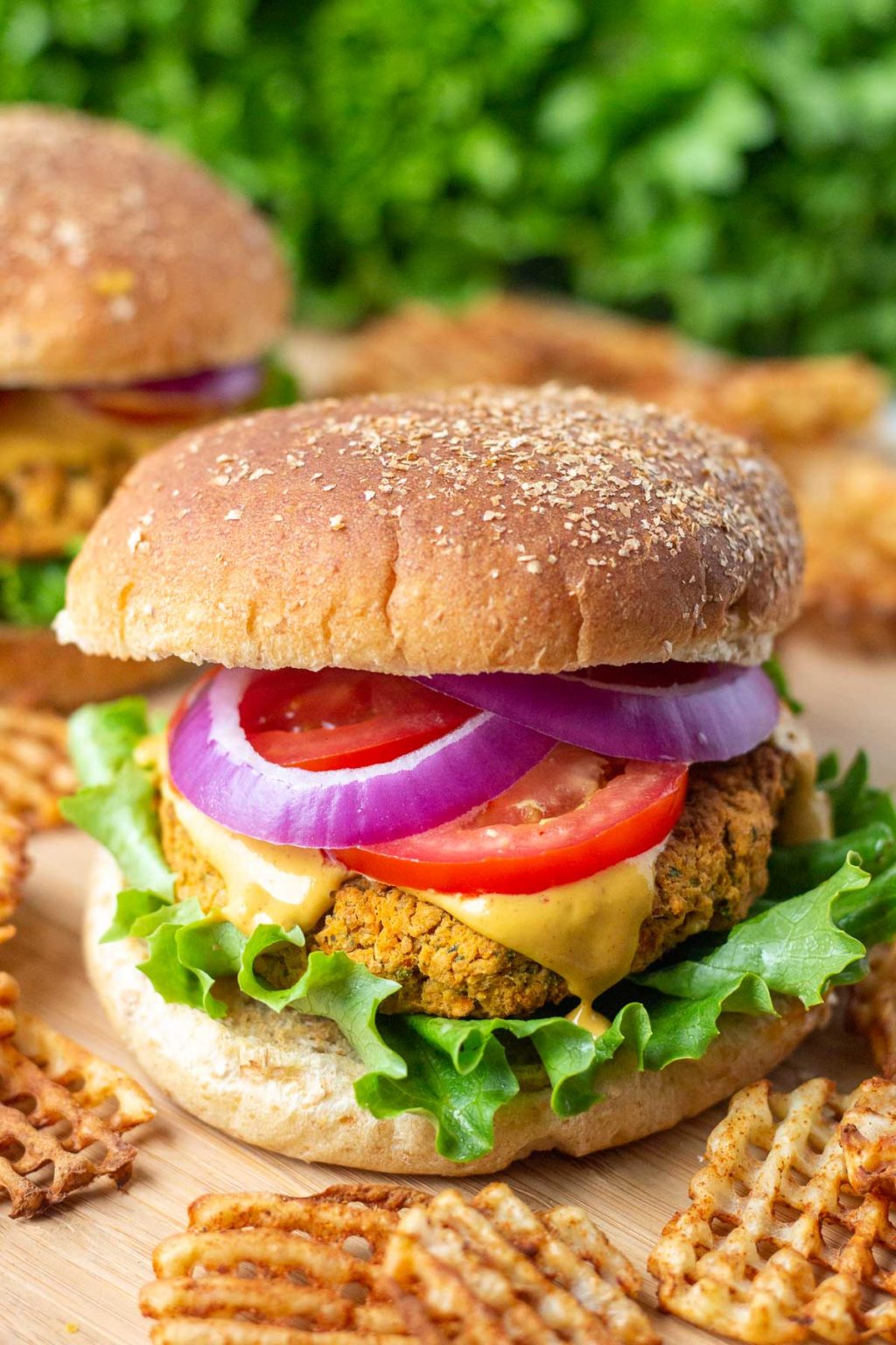 Vegan Chickpea Burgers - Oil Free - A Plantiful Path