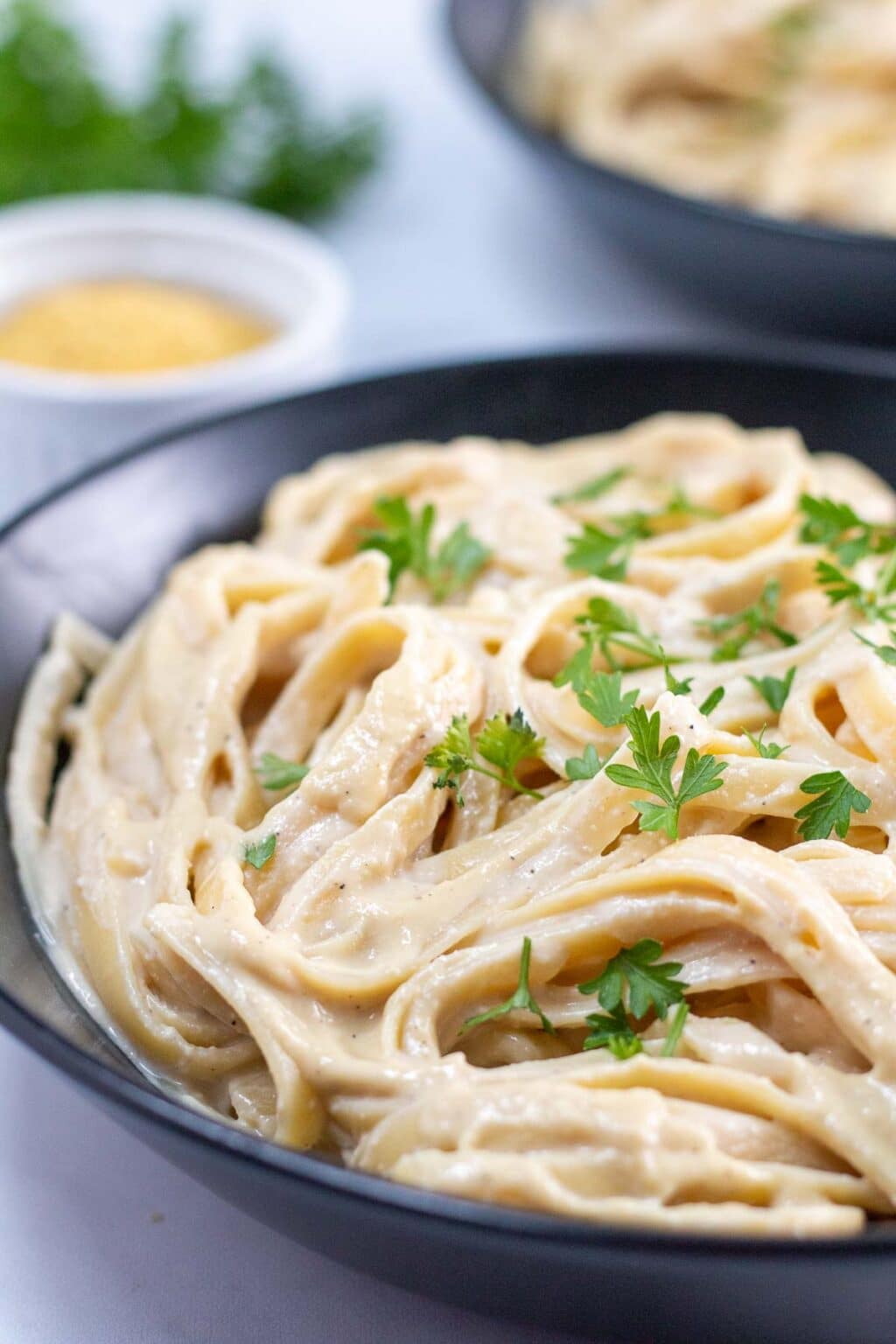 Vegan Fettuccine Alfredo Oil Free! A Plantiful Path