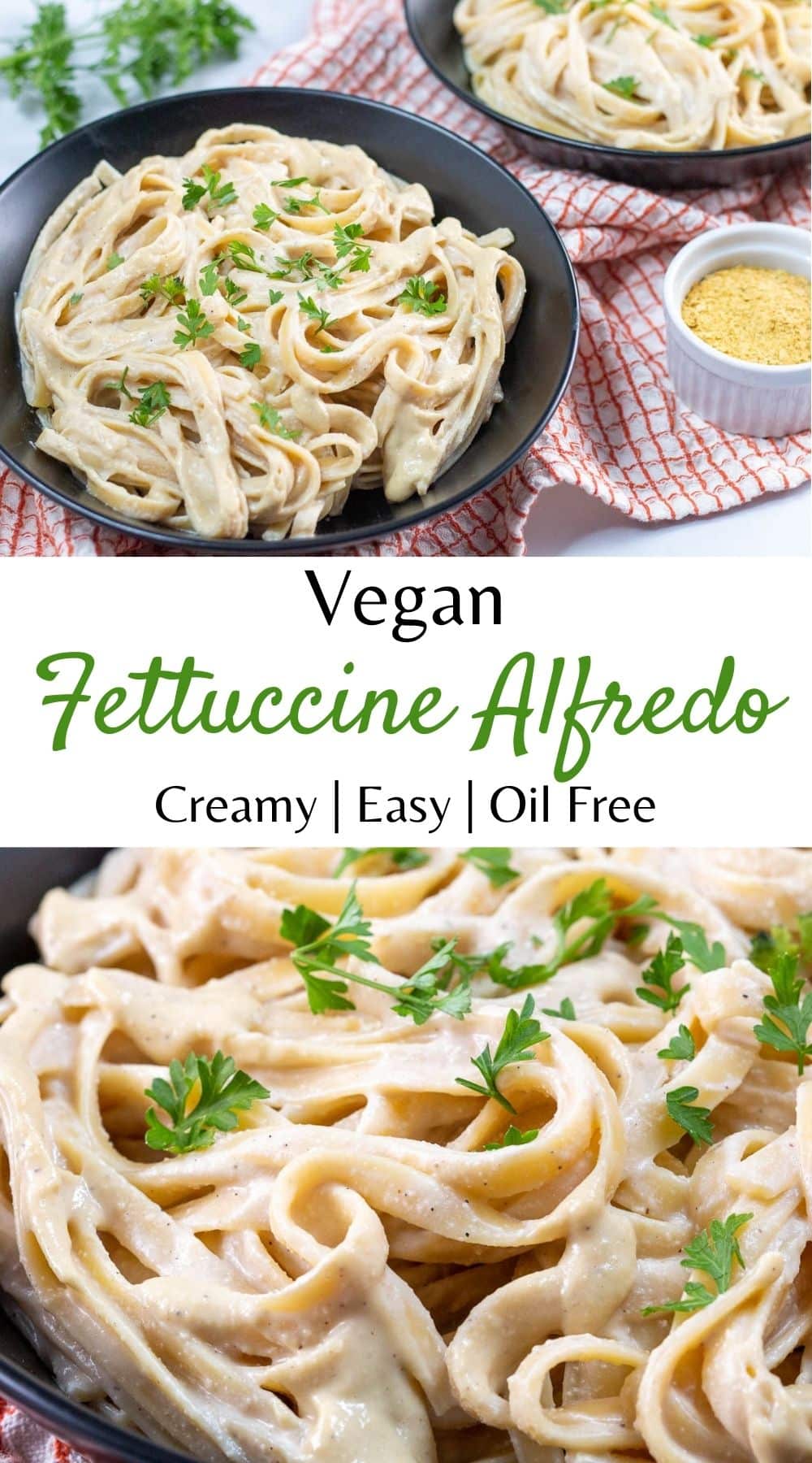 Vegan Fettuccine Alfredo Oil Free! A Plantiful Path