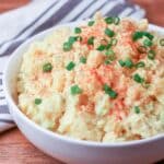 Closeup image of vegan potato salad.