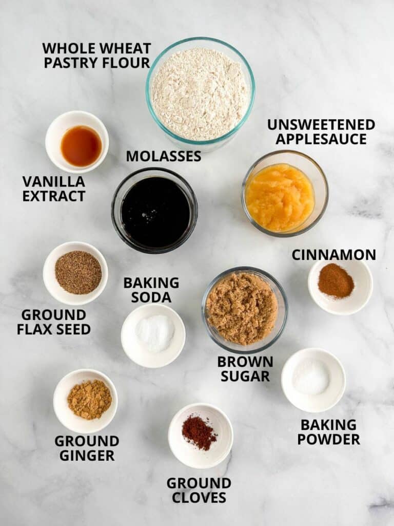 Ingredients for vegan gingerbread cake.