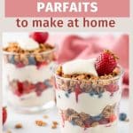 Photo of vegan yogurt parfait with Pinterest text.